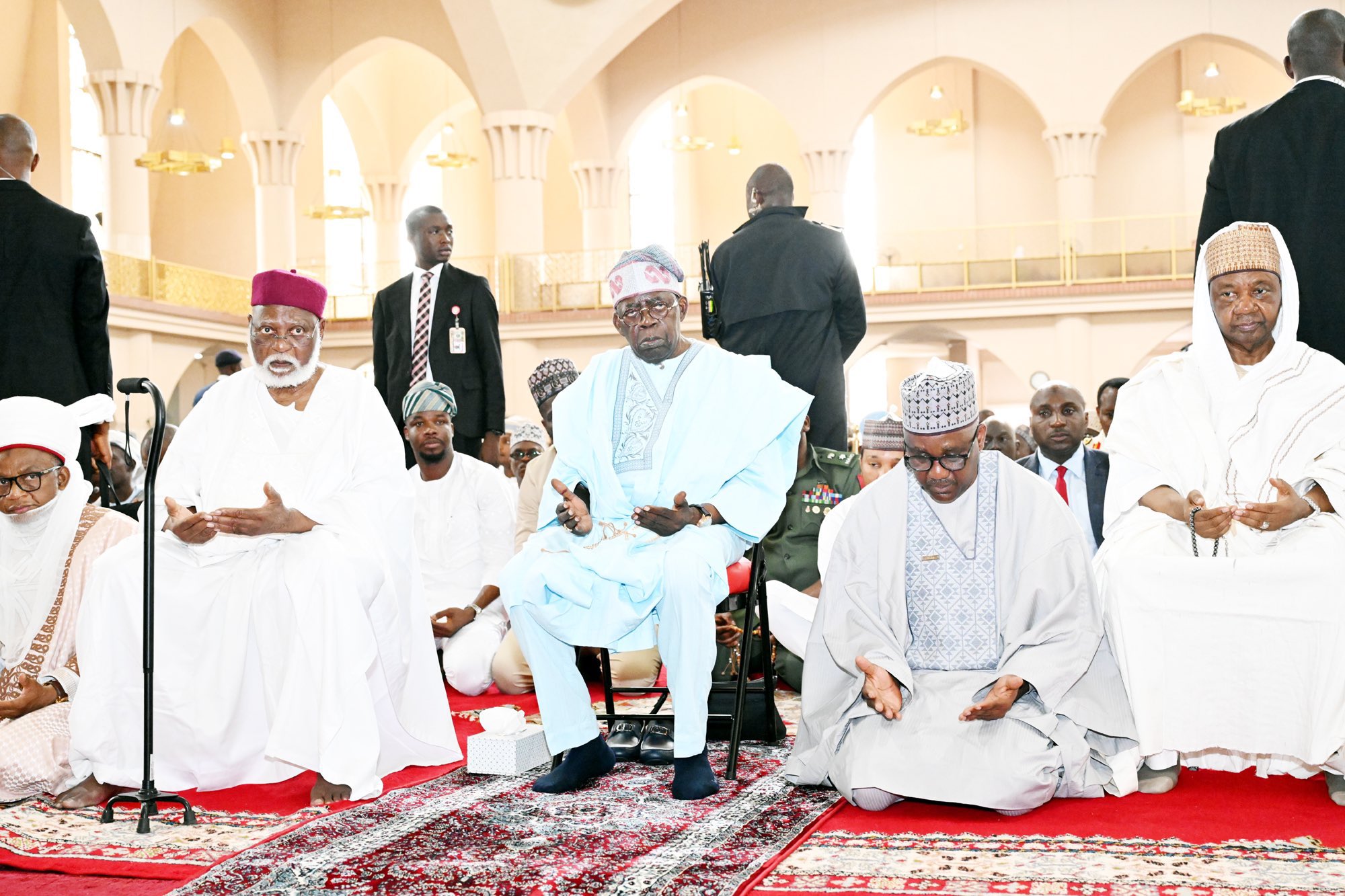 Tinubu, Former Leaders Attend Juma'at Prayer for Nigeria’s 64th Independence