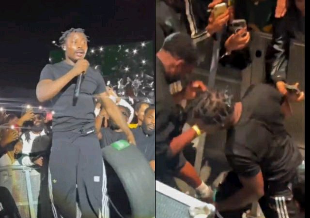 Singer Asake Playfully Boxes With Bodyguard During Dublin Concert